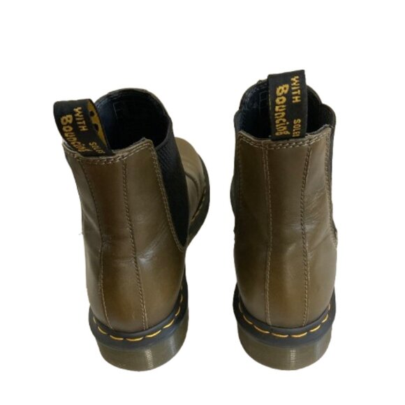 Dr. Martens Original Olive Chelsea Boots 2976 Yellow Stitching Leather, size 10 - Picture 5 of 13